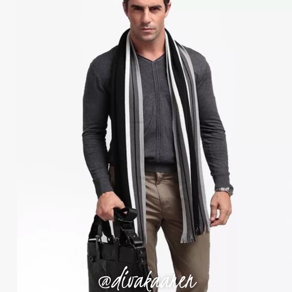 🎊HP🎊 Men’s Classic Cashmere Fringe Scarf - Picture 3 of 8